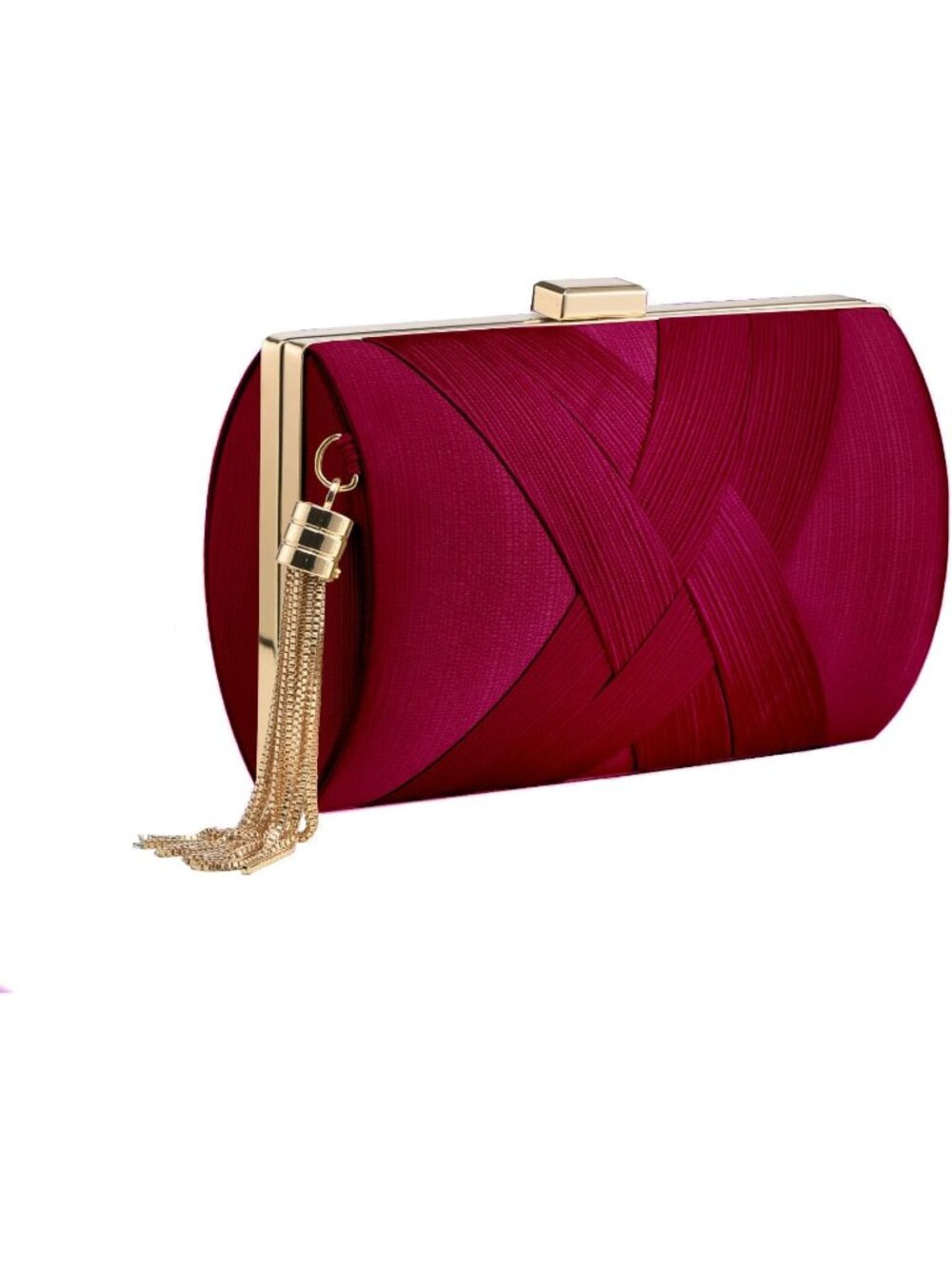👜 Women's Wine Red Tassel Evening Clutch bag Crossbody Night out Clutch Purses